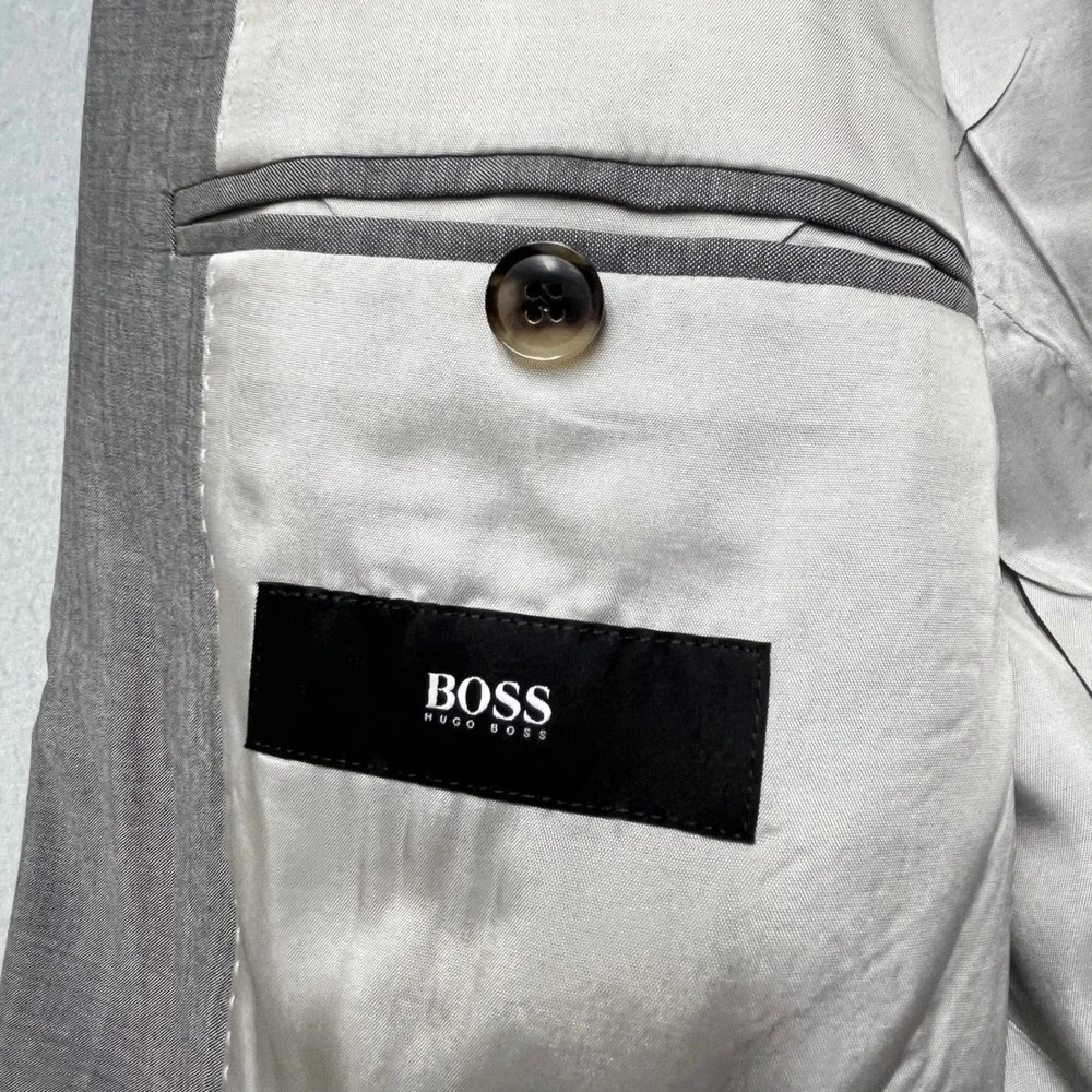 Hugo Boss men Blazer Pasolini Movie US Grey  Guabello Super 130s Virgin Wool 40s